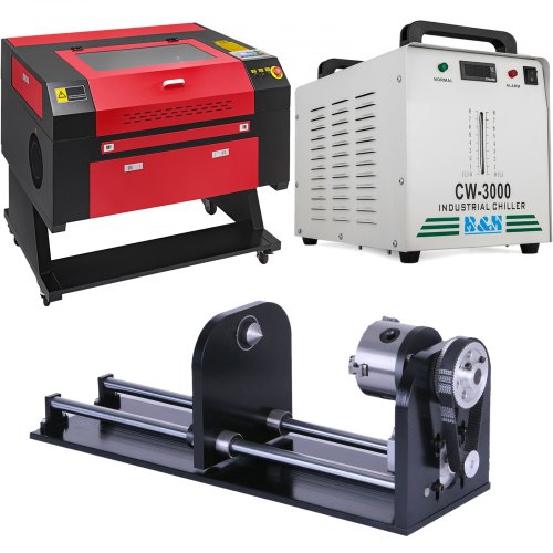 Laser Engraver Cw-3000 Industrial Water Cooler Chiller And Cnc Rotary Axis