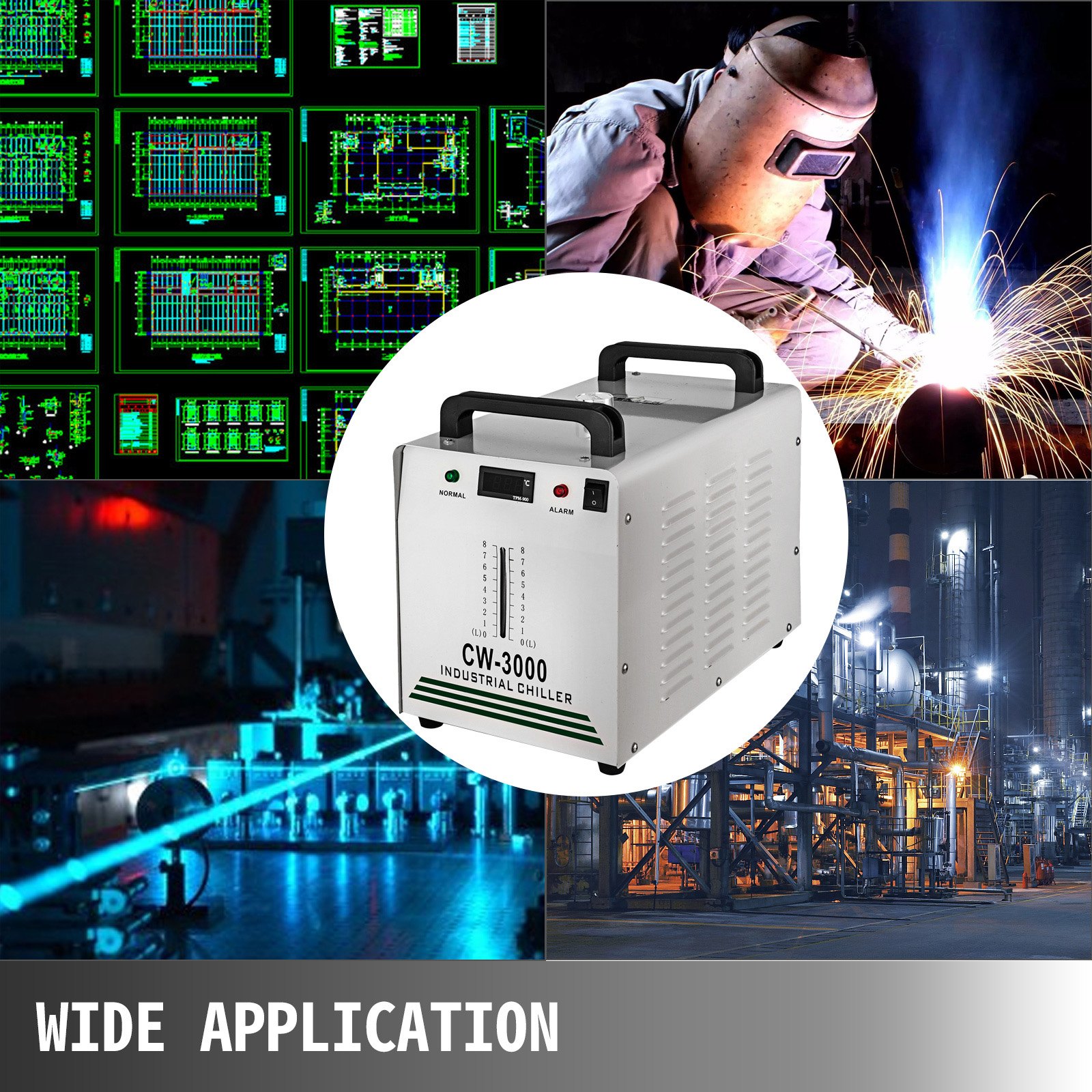 Laser Engraver Cw-3000 Industrial Water Cooler Chiller And Cnc Rotary Axis