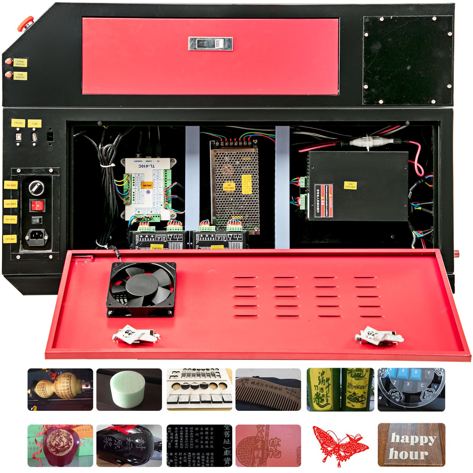 VEVOR 60W Laser Engraver 500x700mm Laser Cutter Engraving Machine CO2 Laser Engraver USB Interface for DIY Engraving