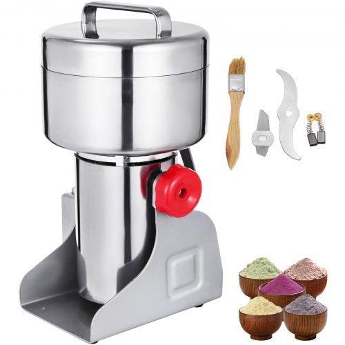 VEVOR Electric Grain Grinder 750g Grain Grinder Mill 2500W Powder Machine Flour Mill Grinder Electric Grain Mill Grinder for Herb Pulverizer Food Grade Stainless Steel Grinding Machine For Grain