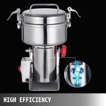 VEVOR Electric Grain Grinder 750g Grain Grinder Mill 2500W Powder Machine Flour Mill Grinder Electric Grain Mill Grinder for Herb Pulverizer Food Grade Stainless Steel Grinding Machine For Grain
