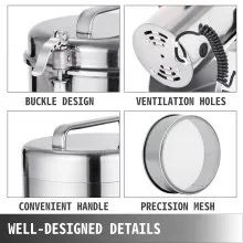 VEVOR Electric Grain Grinder 750g Grain Grinder Mill 2500W Powder Machine Flour Mill Grinder Electric Grain Mill Grinder for Herb Pulverizer Food Grade Stainless Steel Grinding Machine For Grain