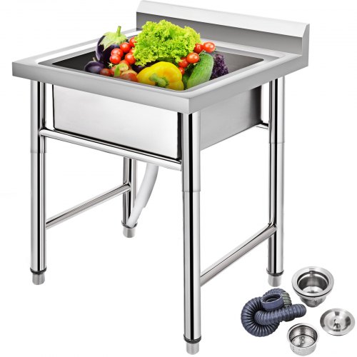 75 X 75 Cm Commercial Kitchen Sink Stainless Steel Single Basin Wash Container