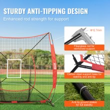 VEVOR 7x7 ft baseball Softball -harjoitusverkko, kannettava baseball-harjoitusverkko lyöntilyöntiin, lyöntikentällä varustettu baseball-varusteet jousikehyksellä, kantolaukku, iskualue, pallo, lyöntipaita