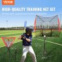 VEVOR 7x7 ft baseball softball träningsnät, portabelt baseball träningsnät för att slå Catching pitching, backstopp utrustning med båg ram, bärväska, strike Zone, 12 bollar, tee och bollsamlare