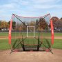 VEVOR 7x7 stop baseballová tréninková síť na softball, přenosná baseballová tréninková síť pro odpalování, chytání a nadhazování, vybavení pro zastavení s rámem pro luk, přepravní taška, úderová zóna, 12 míčků, odpaliště a sběrač míčků