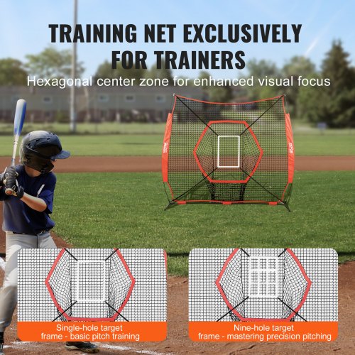 Filet D’entraînement Baseball PowerNet 7x7 – Avec Stand Et Sac, Pliable, Pour Lancer Et Frapper