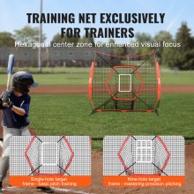 VEVOR 7x7 ft baseball Softball -harjoitusverkko, kannettava baseball-harjoitusverkko lyöntilyöntiin, lyöntipotku, Backstop-baseball-varusteiden harjoitusapuvälineet jousikehyksellä, kantolaukulla ja iskualueella