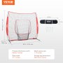 VEVOR 7x7 Baseball Softball Practice Net, Portable Baseball Training Net for Hitting Batting Catching Pitching, Backstop Baseball Equipment Training Aids with Carry Bag and Strike Zone