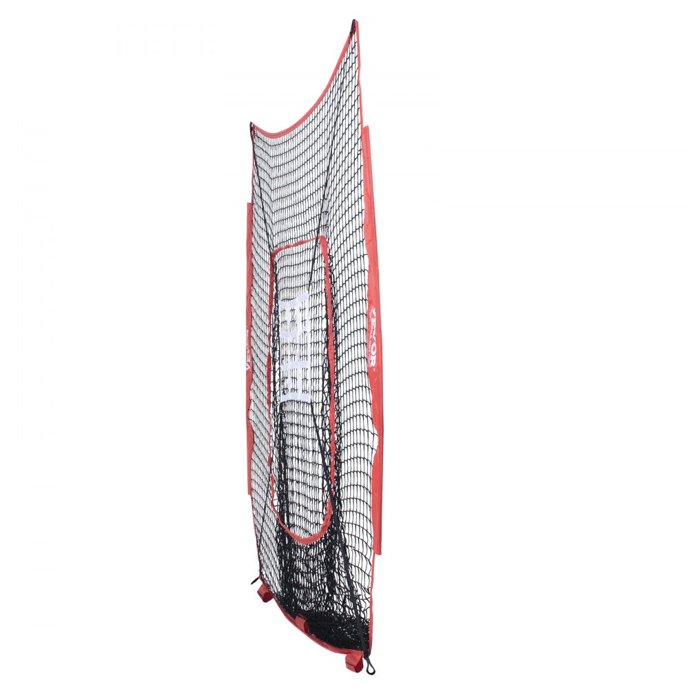 VEVOR 7x7 ft Baseball Softball Practice Net, Portable Baseball Training Net for Hitting Batting Catching Pitching, Backstop Baseball Equipment Training Aids with Strike Zone (Net Only)