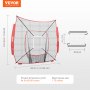 VEVOR 7x7 ft Baseball Softball Practice Net, Portable Baseball Training Net for Hitting Batting Catching Pitching, Backstop Baseball Equipment Training Aids with Strike Zone (Net Only)