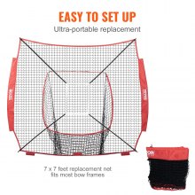 VEVOR 7x7 ft δίχτυ προπόνησης μπέιζμπολ σόφτμπολ, φορητό δίχτυ προπόνησης μπέιζμπολ για χτύπημα με βολές, βοηθήματα προπόνησης με εξοπλισμό μπέιζμπολ backstop με ζώνη κρούσης (μόνο δίχτυ, χωρίς πλαίσιο στήριξης)