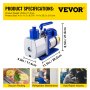 VEVOR Single Stage Vacuum Pump Rotary Vane 7CFM 1/2HP Deep HVAC