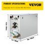 VEVOR Generador de vapor de 7 KW Vaporizador de sauna de 220 V con controles programables a prueba de agua para el hogar SPA Baño Hotel Ducha Baño (7KW-1)