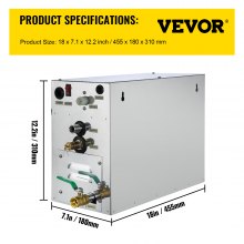 VEVOR 7 KW Steam Generator 220V Sauna Steamer with Waterproof Programmable Controls for Home SPA Bathroom Hotel Shower Bath (7KW-1)