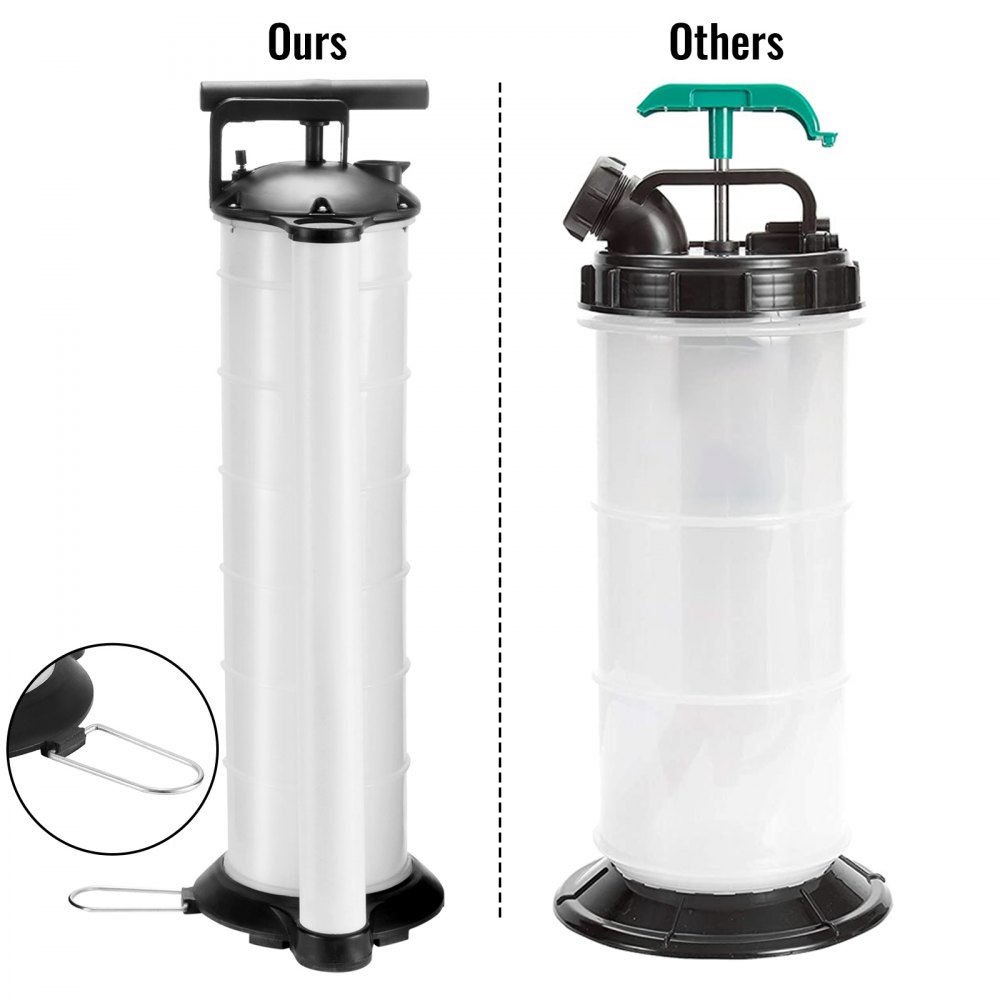 VEVOR Oil Extractor 7 Liter Engine Oil Extractor Oil Changer Vacuum Fluid Extractor Pump Tank Remover for Automotive (7Liter Oil Extractor)