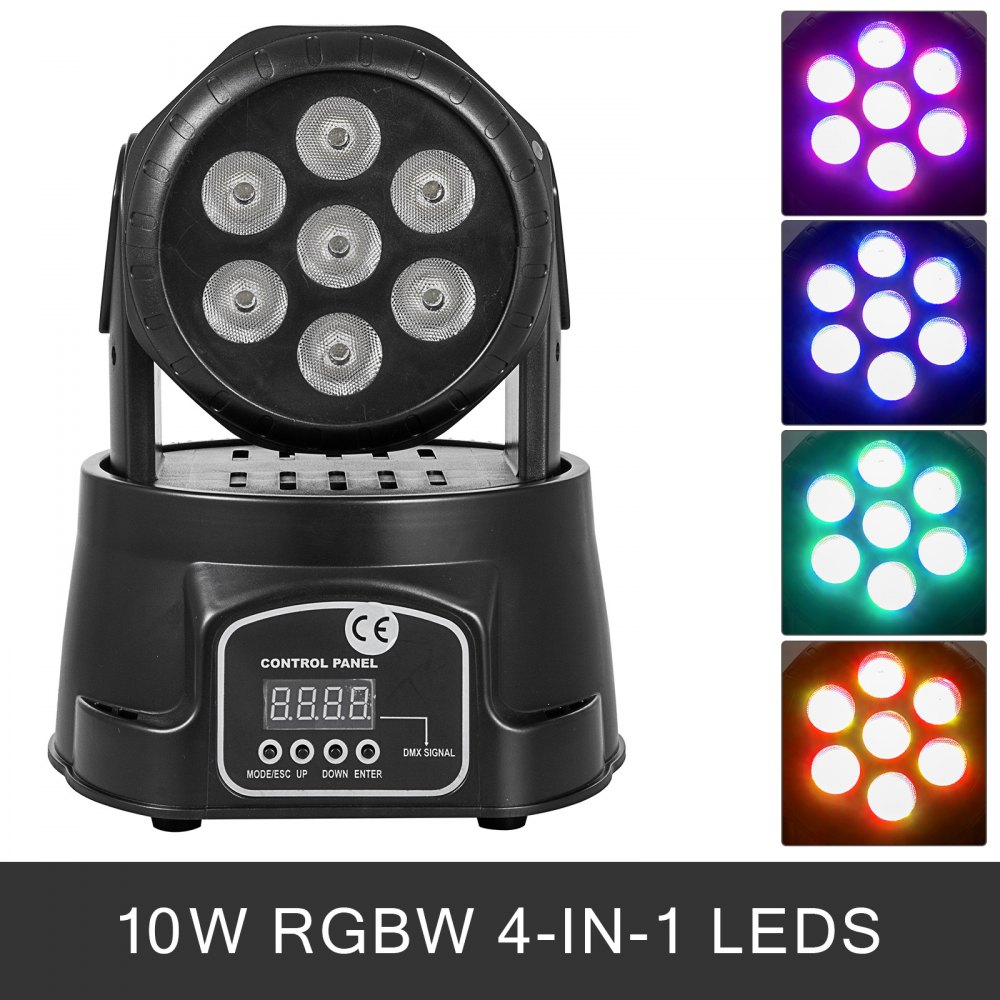 7X10W RGBW LED Moving Head Stage Lighting Pro DJ  Light