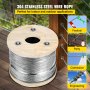 VEVOR 1/8 inch Wire Rope Cable 500FT Reel 304 Stainless Steel Cable Steel 7x7 Strand Core Cable Steel 1577LB Breaking Strength