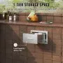 VEVOR 14x8.5 Inch Outdoor Kitchen Drawers Stainless Steel, Flush Mount Double Drawers,14W x 8.5H x 23D Inch, with Stainless Steel Handle, BBQ Drawers for Outdoor Kitchens or BBQ Island