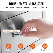 VEVOR 14x8.5 Inch Outdoor Kitchen Drawers Stainless Steel, Flush Mount Double Drawers,14W x 8.5H x 23D Inch, with Stainless Steel Handle, BBQ Drawers for Outdoor Kitchens or BBQ Island