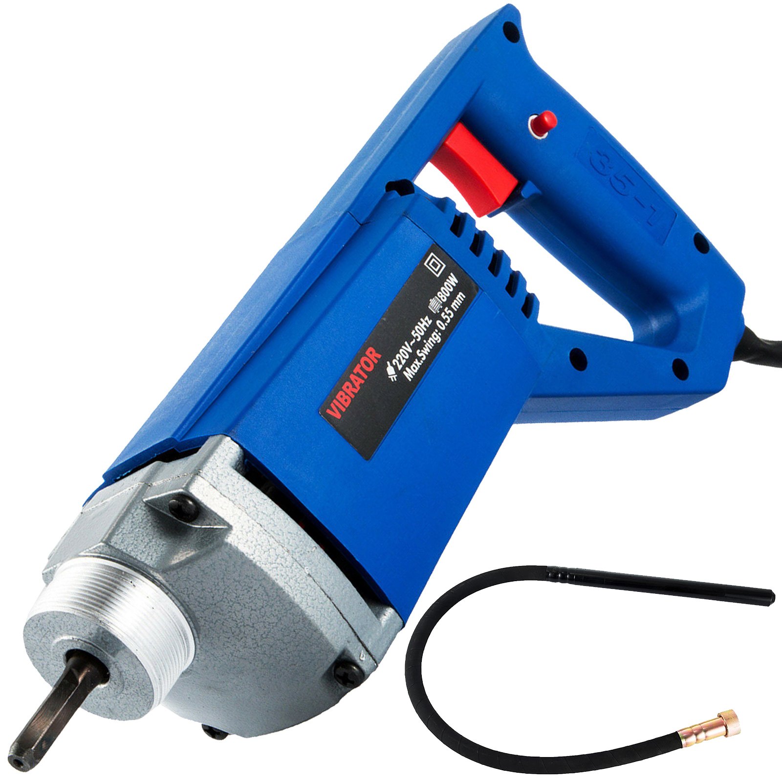 VEVOR 800w Electric Concrete Vibrator 1.5m Hose 35mm Compact Lightweight Powerful