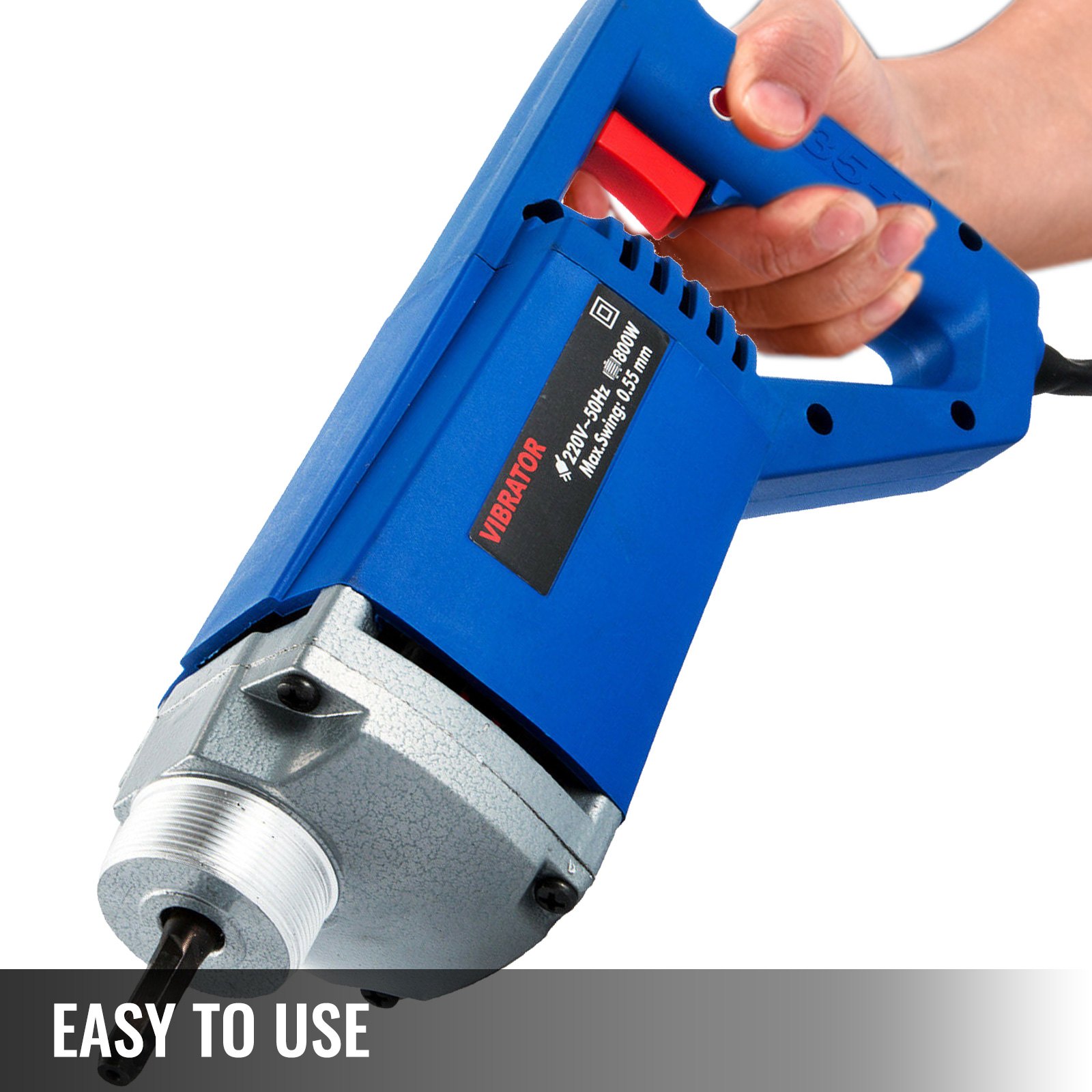 VEVOR 800w Electric Concrete Vibrator 1.5m Hose 35mm Compact Lightweight Powerful