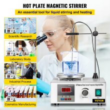 VEVOR 85-2 Magnetic Mixer Hotplate 1000ml Magnetic Heating Plate Magnetic Stirrer with Hotplate 110V Magnetic Stirring Mixer
