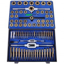 VEVOR 86 PICS Tap and Die Set, Machinist Standard Tapered & Plug Hand Tapping, Cutting, Threading, Forming, and Chasing Thread Kit with SAE & Metric Measurements for Garage, Workshop & Mechanics Use