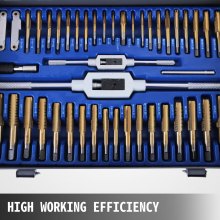 VEVOR 86 PICS Tap and Die Set, Machinist Standard Tapered & Plug Hand Tapping, Cutting, Threading, Forming, and Chasing Thread Kit with SAE & Metric Measurements for Garage, Workshop & Mechanics Use