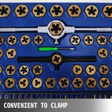 VEVOR 86 PICS Tap and Die Set, Machinist Standard Tapered & Plug Hand Tapping, Cutting, Threading, Forming, and Chasing Thread Kit with SAE & Metric Measurements for Garage, Workshop & Mechanics Use