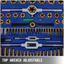 VEVOR 86 PICS Tap and Die Set, Machinist Standard Tapered & Plug Hand Tapping, Cutting, Threading, Forming, and Chasing Thread Kit with SAE & Metric Measurements for Garage, Workshop & Mechanics Use
