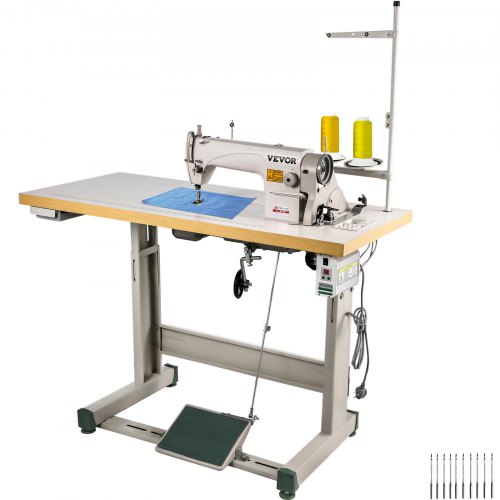 VEVOR Industrial Sewing Machine DDL8700 Lockstitch Sewing Machine with Servo Motor + Table Stand Commercial Grade Sewing Machine