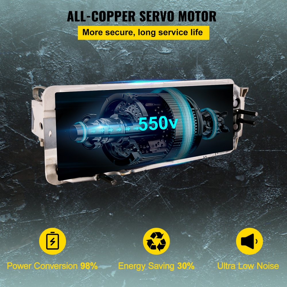 VEVOR Industrial Sewing Machine DDL8700 Lockstitch Sewing Machine with Servo Motor + Table Stand Commercial Grade Sewing Machine