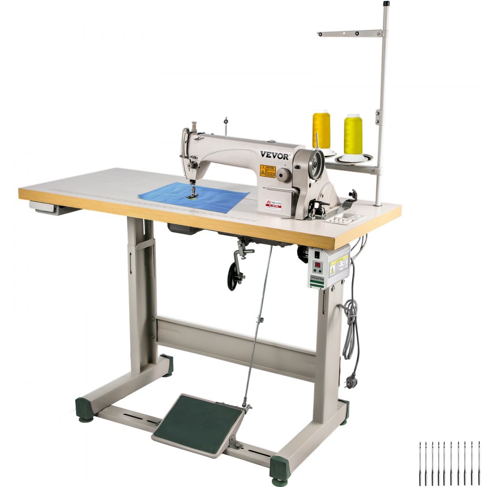 Máquina de coser industrial VEVOR DDL8700 Máquina de coser de punto de cadeneta con servomotor + soporte de mesa Máquina de coser de grado comercial