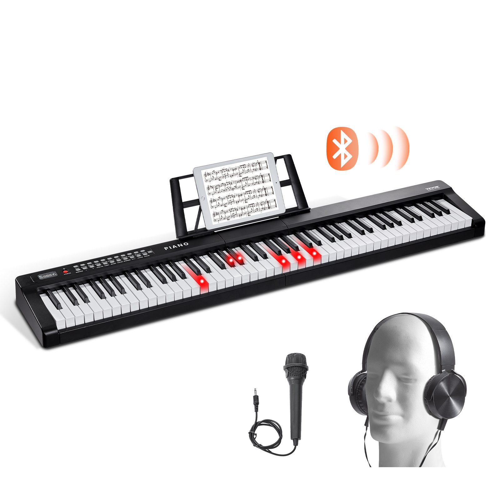 88 Key Digital Piano Keyboard Semi Weighted Full Size Electric Portable 88 Key Digital Piano Keyboard Semi Weighted Full Size Electric Portable