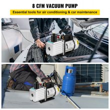 VEVOR Vacuum Pump 8CFM 1 HP Two Stage Air Conditioning Vacuum Pump 110V 0.3PA Ultimate Vacuum Refrigerant HVAC Air Tool for Automobile Reparation Vacuum Evacuation (2-Stage, 8CFM)