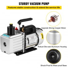 VEVOR Vacuum Pump 8CFM 1 HP Two Stage Air Conditioning Vacuum Pump 110V 0.3PA Ultimate Vacuum Refrigerant HVAC Air Tool for Automobile Reparation Vacuum Evacuation (2-Stage, 8CFM)