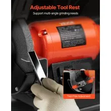 VEVOR Bench Grinder, 8-inch Variable Speed Bench Grinder, 2000-3450RPM Table Grinders with 550W 5.0A Induction Motor, 36/60-Grit Grinding Wheel & Adjustable Eye Shield for Sharpening Grinding