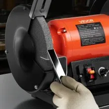 VEVOR Bench Grinder, 8-inch Variable Speed Bench Grinder, 2000-3450RPM Table Grinders with 550W 5.0A Induction Motor, 36/60-Grit Grinding Wheel & Adjustable Eye Shield for Sharpening Grinding