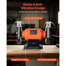 Amoladora de banco VEVOR de 8 pulgadas, 750 W, 3450 RPM, amoladora de mesa de alta velocidad