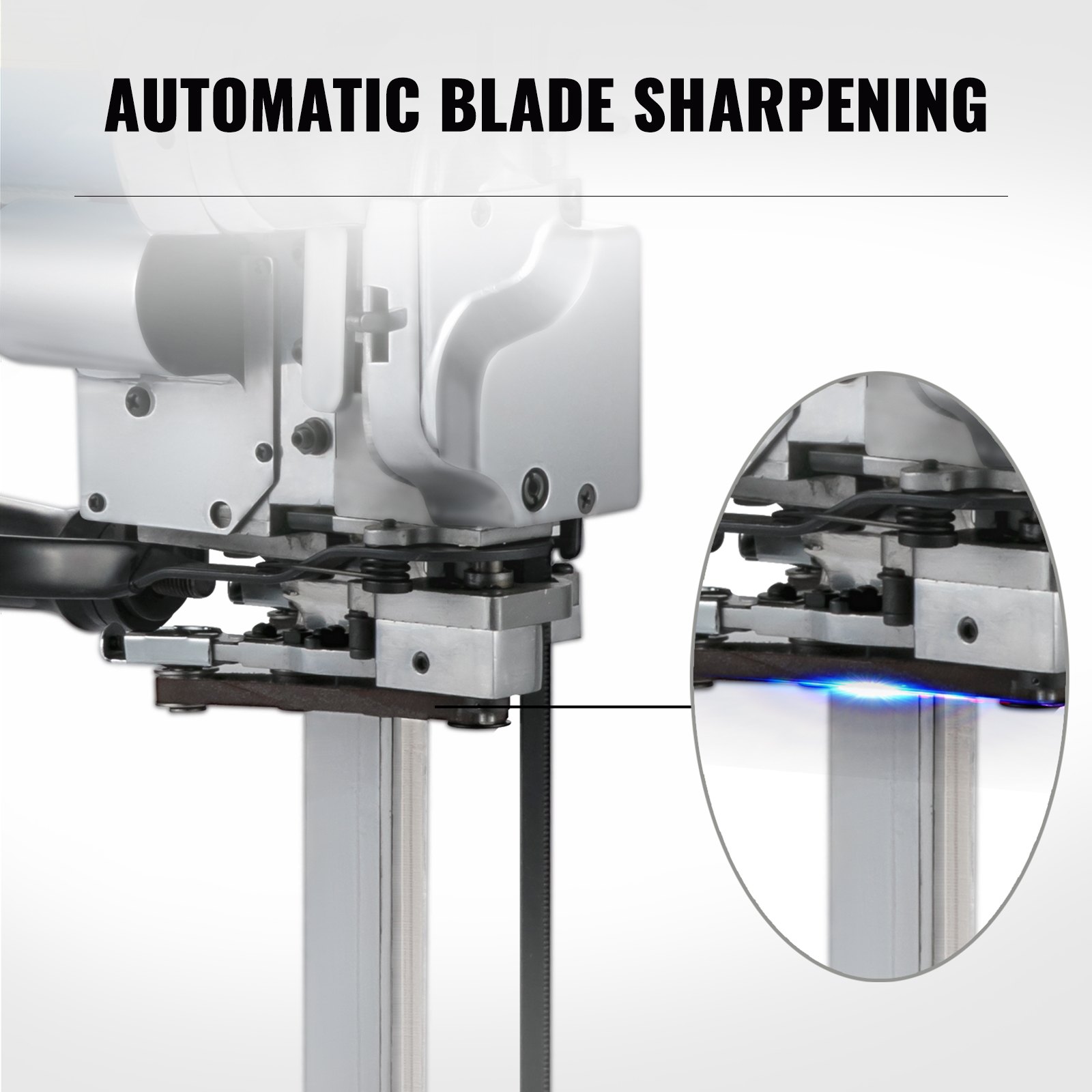 VEVOR Fabric Cutting Machine 8 inch High Speed Straight Knife Cloth Cutting Machine 750W Industrial Fabric Cutting Machine with Automatic Knife Sharpen(8 inch)