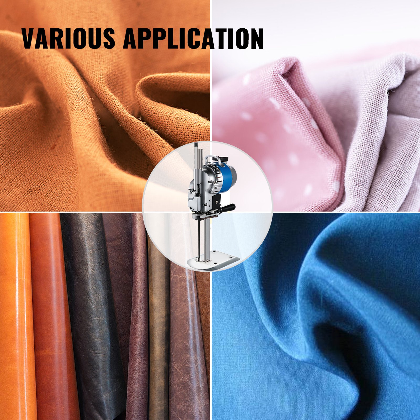 VEVOR Fabric Cutting Machine 8 inch High Speed Straight Knife Cloth Cutting Machine 750W Industrial Fabric Cutting Machine with Automatic Knife Sharpen(8 inch)