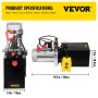 VEVOR 8 Quart Double Acting Hydraulic Pump Dump Trailer Reservoir Control Kit Durable  DC12V Hydraulic Pump