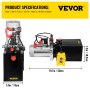 VEVOR 8 Quarts dubbelverkande hydraulpump Dump Trailer Reservoir Control Kit Hållbar DC12V Hydraulpump