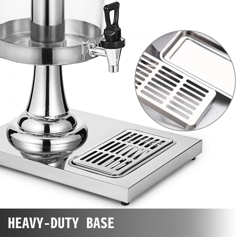 VEVOR Dispensador de Bebidas Comercial 8L/2.2 Galones Máquina de Bebidas de Jugo Frío para Frío y Caliente Adecuado para Fiestas Restaurantes Hoteles Buffets Banquetes Bares