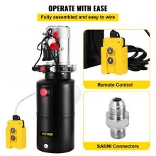 VEVOR Hydraulic Power Unit 12V DC Double Acting Hydraulic Pump 8 Quart Steel Reservoir Hydraulic Pump Unit for Dump Trailers Car Lift Pump (8 Quart Double Acting Steel)