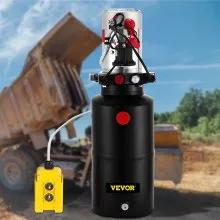 VEVOR Hydraulic Power Unit 12V DC Double Acting Hydraulic Pump 8 Quart Steel Reservoir Hydraulic Pump Unit for Dump Trailers Car Lift Pump (8 Quart Double Acting Steel)