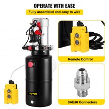 VEVOR Hydraulic Power Unit 12V DC Double Acting Hydraulic Pump 8 Quart Steel Reservoir Hydraulic Pump Unit for Dump Trailers Car Lift Pump (8 Quart Double Acting Steel)