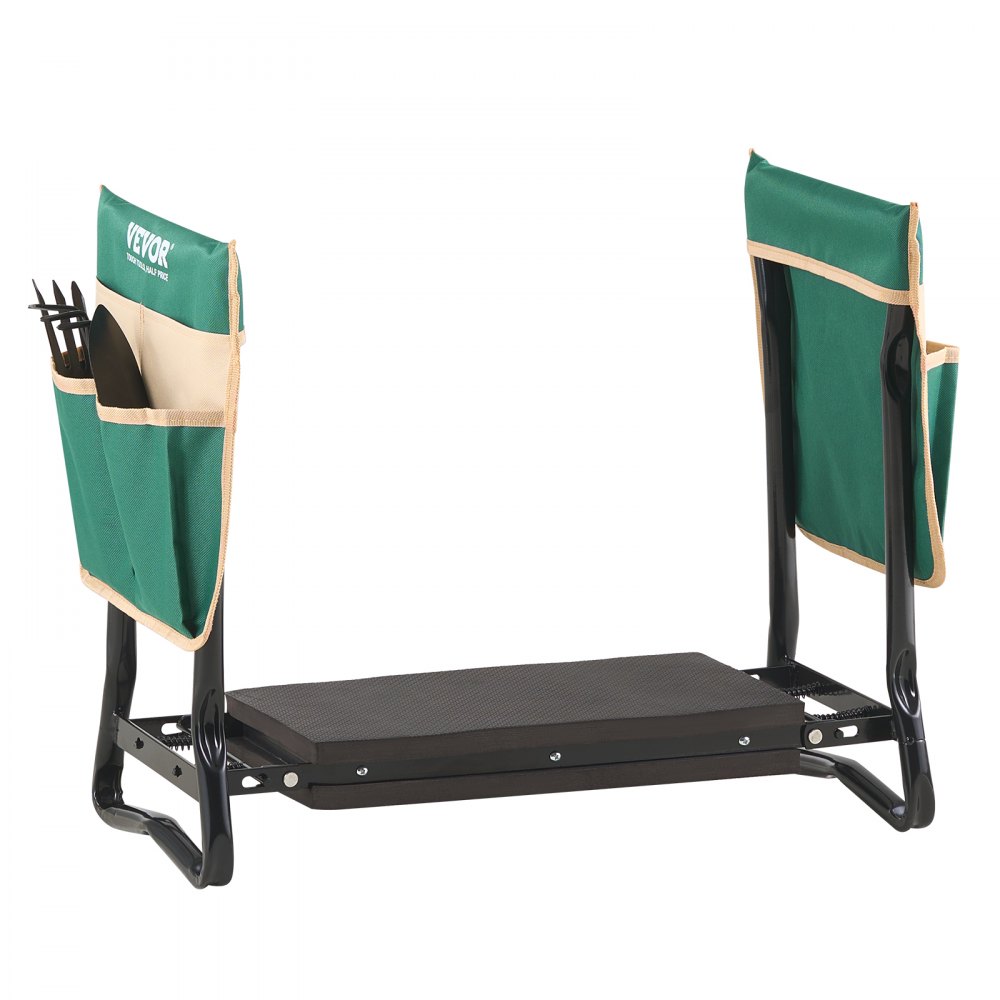 VEVOR Garden Kneeler and Seat, 8 in Wide Kneeling Pad, Heavy Duty Garden Kneeling Stool, Folding Garden Seat with 2 Tool Bags, Relieve Knee & Back Pain, Portable Garden Bench for Women Grandparents