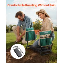 Garden Kneeler and Seat 8" EVA Pad Folding Garden Stool Heavy Duty Garden Bench